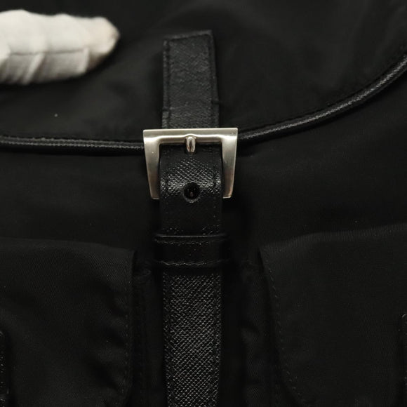 PRADA Shoulder Bag Nylon Black Silver Auth yk19273