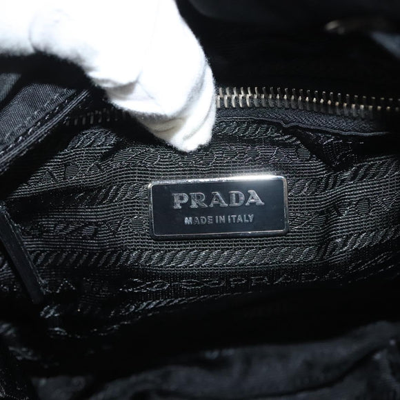 PRADA Shoulder Bag Nylon Black Silver Auth yk19273