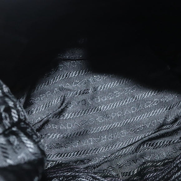 PRADA Shoulder Bag Nylon Black Silver Auth yk19273