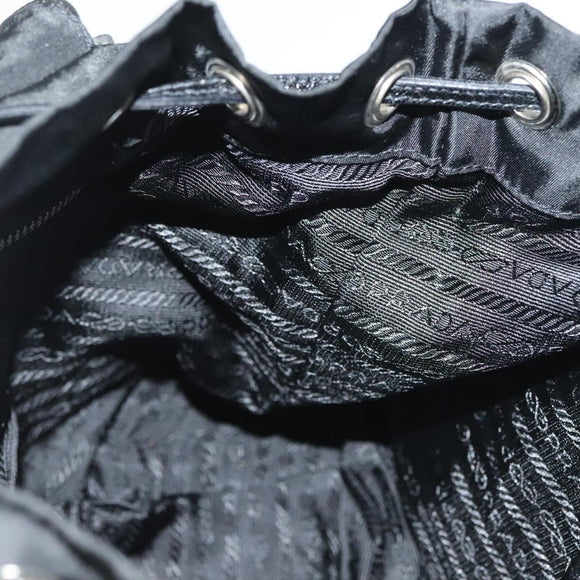 PRADA Shoulder Bag Nylon Black Silver Auth yk19273