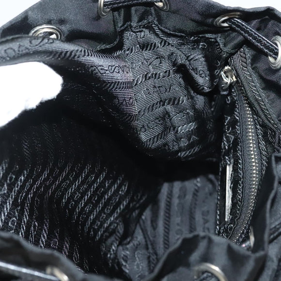 PRADA Shoulder Bag Nylon Black Silver Auth yk19273