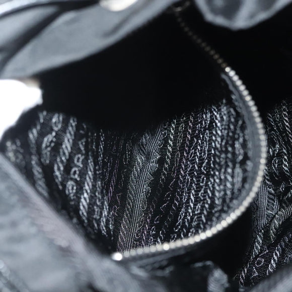 PRADA Shoulder Bag Nylon Black Silver Auth yk19273