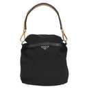 PRADA Shoulder Bag Nylon Black Silver Auth yk19273-2