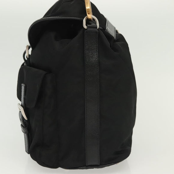 PRADA Shoulder Bag Nylon Black Silver Auth yk19273A