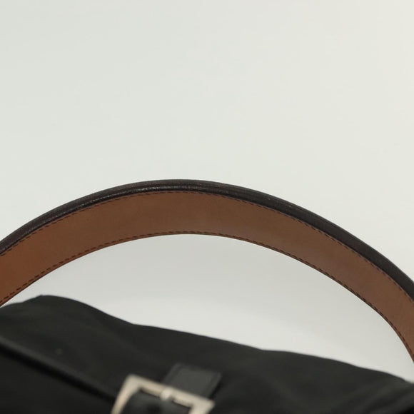 PRADA Shoulder Bag Nylon Black Silver Auth yk19273