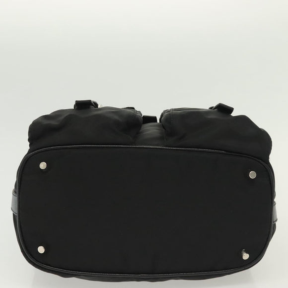 PRADA Shoulder Bag Nylon Black Silver Auth yk19273A
