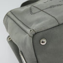 PRADA Canapa PM Hand Bag Canvas 2way Gray Silver Auth yk19274-9