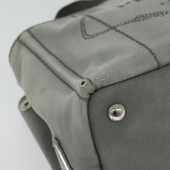 PRADA Canapa PM Hand Bag Canvas 2way Gray Silver Auth yk19274