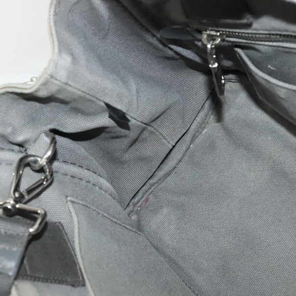 PRADA Canapa PM Hand Bag Canvas 2way Gray Silver Auth yk19274