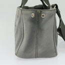 PRADA Canapa PM Hand Bag Canvas 2way Gray Silver Auth yk19274-4