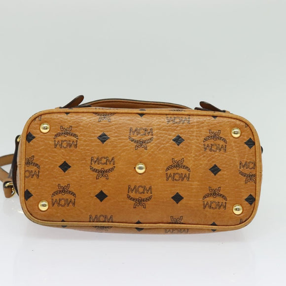 MCM Logogram Vicetos Shoulder Bag PVC 2way Brown Gold Auth yk19287