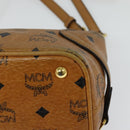 MCM Logogram Vicetos Shoulder Bag PVC 2way Brown Gold Auth yk19287-9
