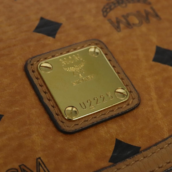 MCM Logogram Vicetos Shoulder Bag PVC 2way Brown Gold Auth yk19287