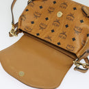 MCM Logogram Vicetos Shoulder Bag PVC 2way Brown Gold Auth yk19287-10