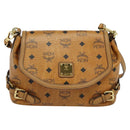 MCM Logogram Vicetos Shoulder Bag PVC 2way Brown Gold Auth yk19287-13