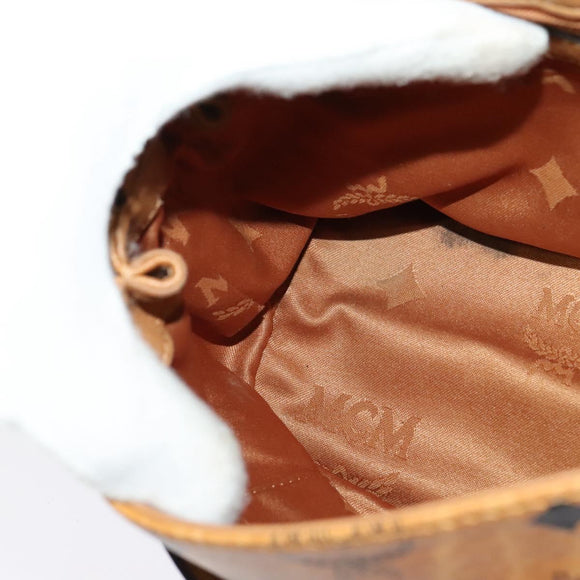 MCM Logogram Vicetos Shoulder Bag PVC 2way Brown Gold Auth yk19287