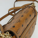 MCM Logogram Vicetos Shoulder Bag PVC 2way Brown Gold Auth yk19287-6