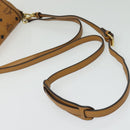 MCM Logogram Vicetos Shoulder Bag PVC 2way Brown Gold Auth yk19287-8