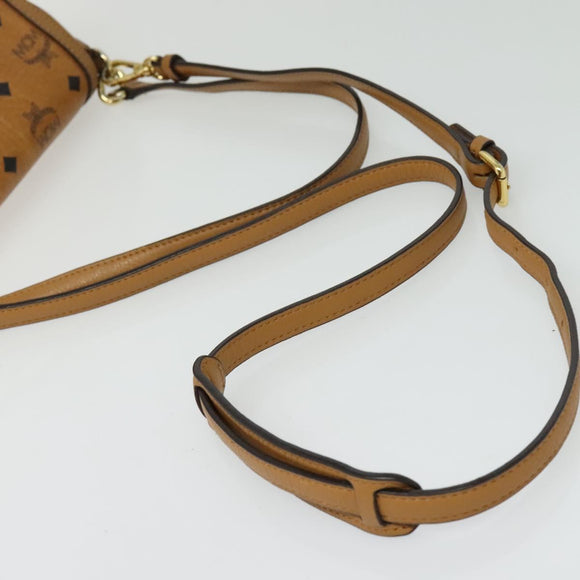 MCM Logogram Vicetos Shoulder Bag PVC 2way Brown Gold Auth yk19287