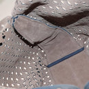 LOEWE Anagram Punching Shoulder Bag Leather Navy Metallic Silver Auth yk19288-18