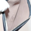 LOEWE Anagram Punching Shoulder Bag Leather Navy Metallic Silver Auth yk19288-21