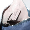 LOEWE Anagram Punching Shoulder Bag Leather Navy Metallic Silver Auth yk19288-11