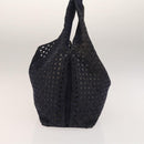 LOEWE Anagram Punching Shoulder Bag Leather Navy Metallic Silver Auth yk19288-4