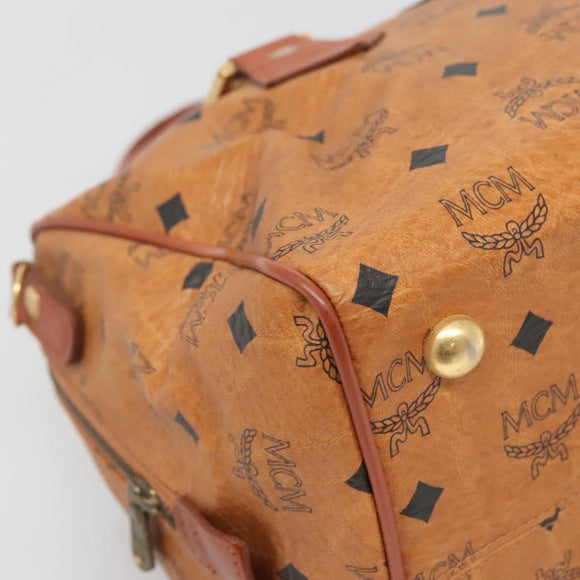 MCM Logogram Vicetos Hand Bag PVC Leather Brown Gold Auth yk19289