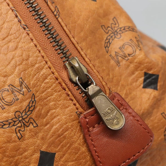 MCM Logogram Vicetos Hand Bag PVC Leather Brown Gold Auth yk19289