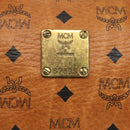MCM Logogram Vicetos Hand Bag PVC Leather Brown Gold Auth yk19289-15