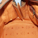 MCM Logogram Vicetos Hand Bag PVC Leather Brown Gold Auth yk19289-18