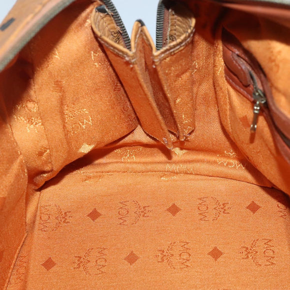 MCM Logogram Vicetos Hand Bag PVC Leather Brown Gold Auth yk19289
