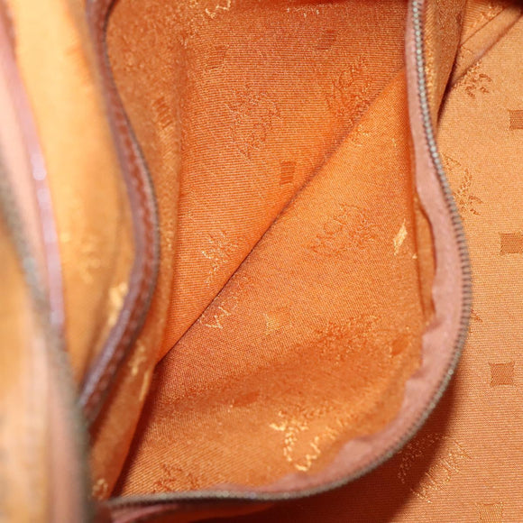 MCM Logogram Vicetos Hand Bag PVC Leather Brown Gold Auth yk19289