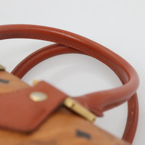 MCM Logogram Vicetos Hand Bag PVC Leather Brown Gold Auth yk19289