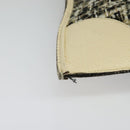 PRADA Hand Bag Tweed Leather Beige Black Silver Auth yk19291-11