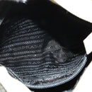 PRADA Hand Bag Tweed Leather Beige Black Silver Auth yk19291-20