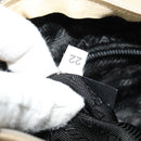 PRADA Hand Bag Tweed Leather Beige Black Silver Auth yk19291-21