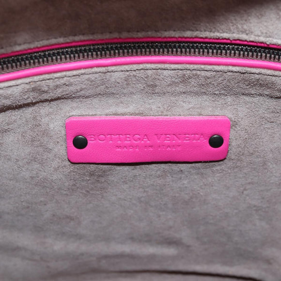 BOTTEGA VENETA INTRECCIATO Hobo Shoulder Bag Leather Pink Auth yk19295V