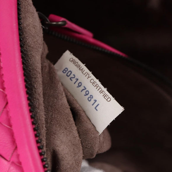 BOTTEGA VENETA INTRECCIATO Hobo Shoulder Bag Leather Pink Auth yk19295V