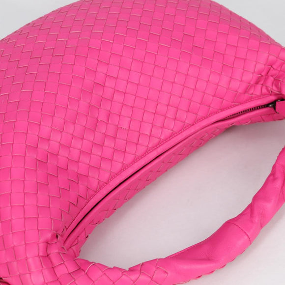 BOTTEGA VENETA INTRECCIATO Hobo Shoulder Bag Leather Pink Auth yk19295V
