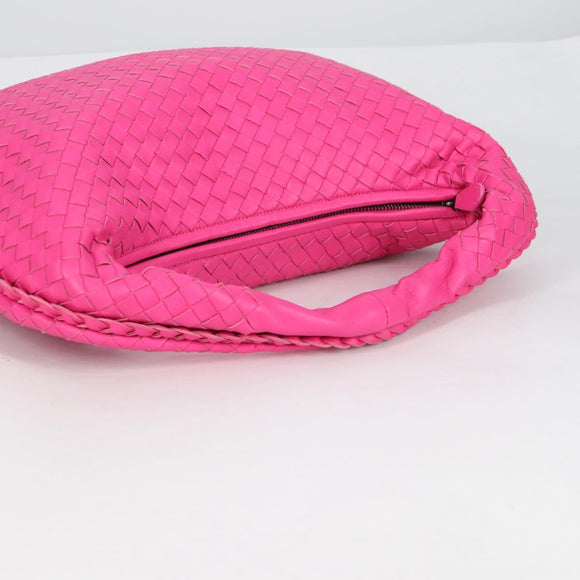 BOTTEGA VENETA INTRECCIATO Hobo Shoulder Bag Leather Pink Auth yk19295V