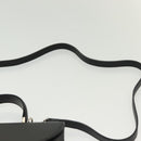 Burberrys Hand Bag Leather 2way Black Silver Auth yk19299-14