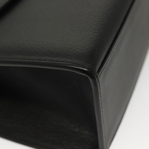 Burberrys Hand Bag Leather 2way Black Silver Auth yk19299