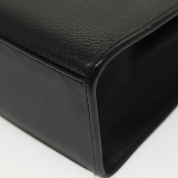 Burberrys Hand Bag Leather 2way Black Silver Auth yk19299