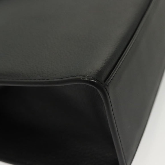 Burberrys Hand Bag Leather 2way Black Silver Auth yk19299