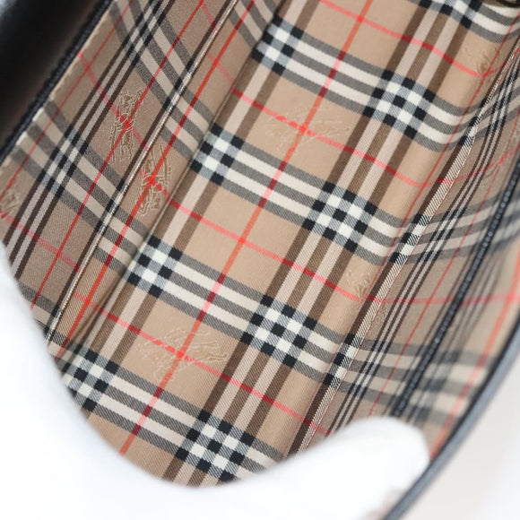 Burberrys Hand Bag Leather 2way Black Silver Auth yk19299