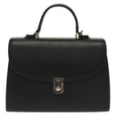 Burberrys Hand Bag Leather 2way Black Silver Auth yk19299-13