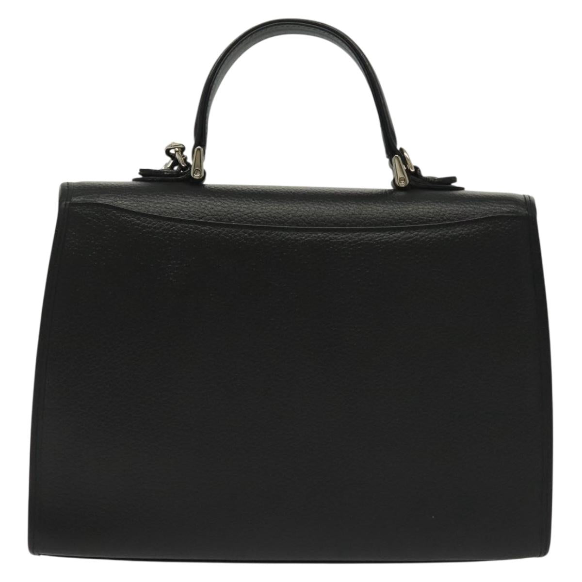 Burberrys Hand Bag Leather 2way Black Silver Auth yk19299 | Brand