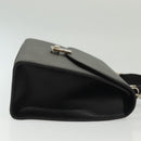 Burberrys Hand Bag Leather 2way Black Silver Auth yk19299-3