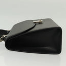 Burberrys Hand Bag Leather 2way Black Silver Auth yk19299-4